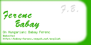 ferenc babay business card